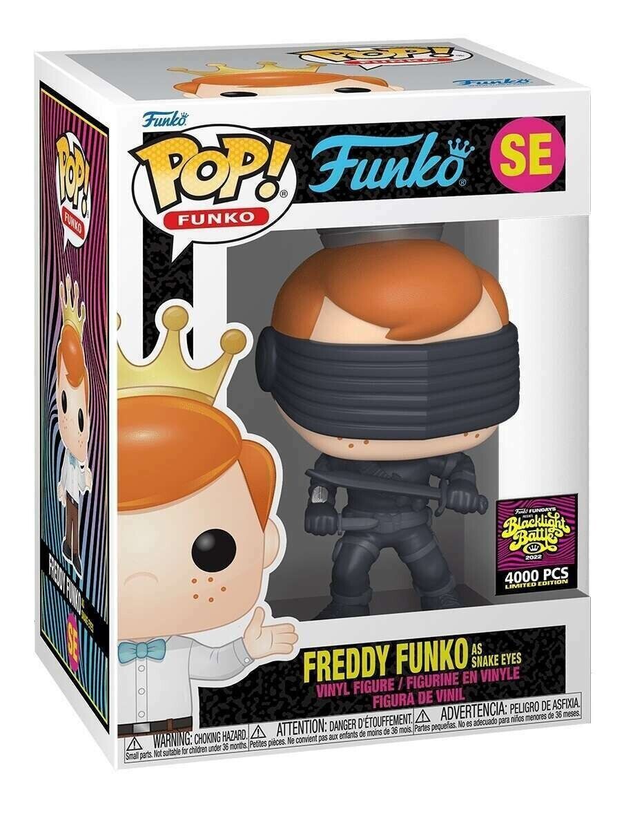 Funko Pop! Freddy Funko As Snake Eyes SDCC Box Of Fun Blacklight Battle LE 4000