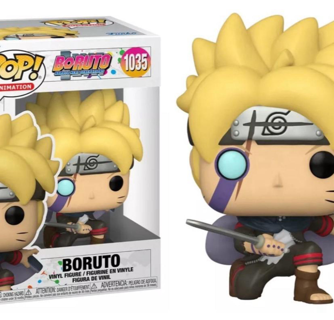 Funko Pop Vinyl Figurine Boruto with marks #1035 - Naruto Next Generation ;damaged box